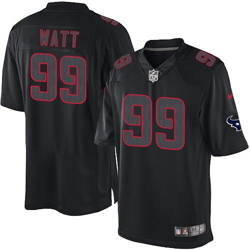 Men's Elite J.J. Watt Nike Jersey Black - #99 Impact NFL Houston Texans